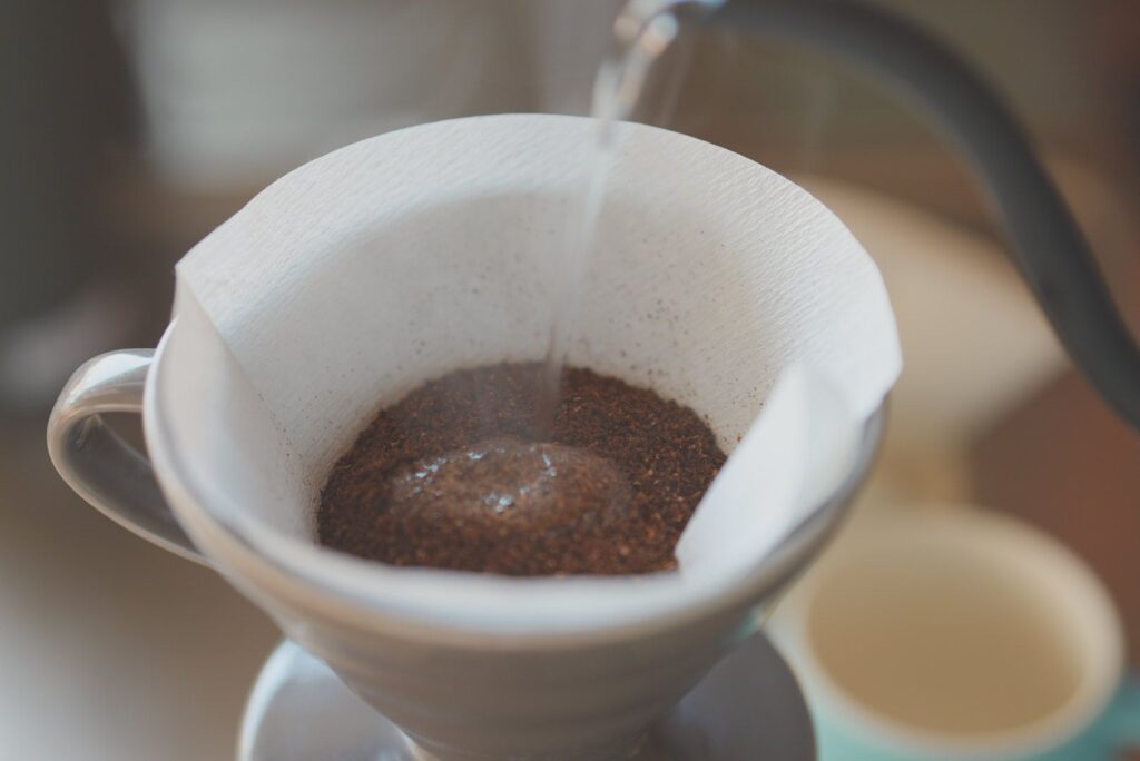 最初にドリップのお湯を落としたところ