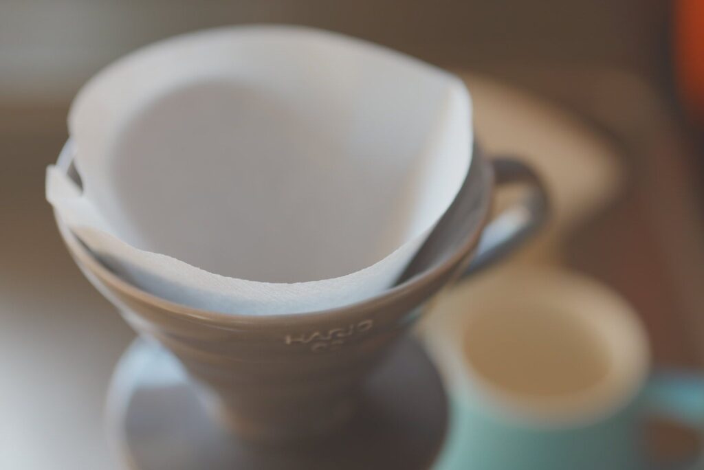 ハリオV60にペーパーをセットしたところ